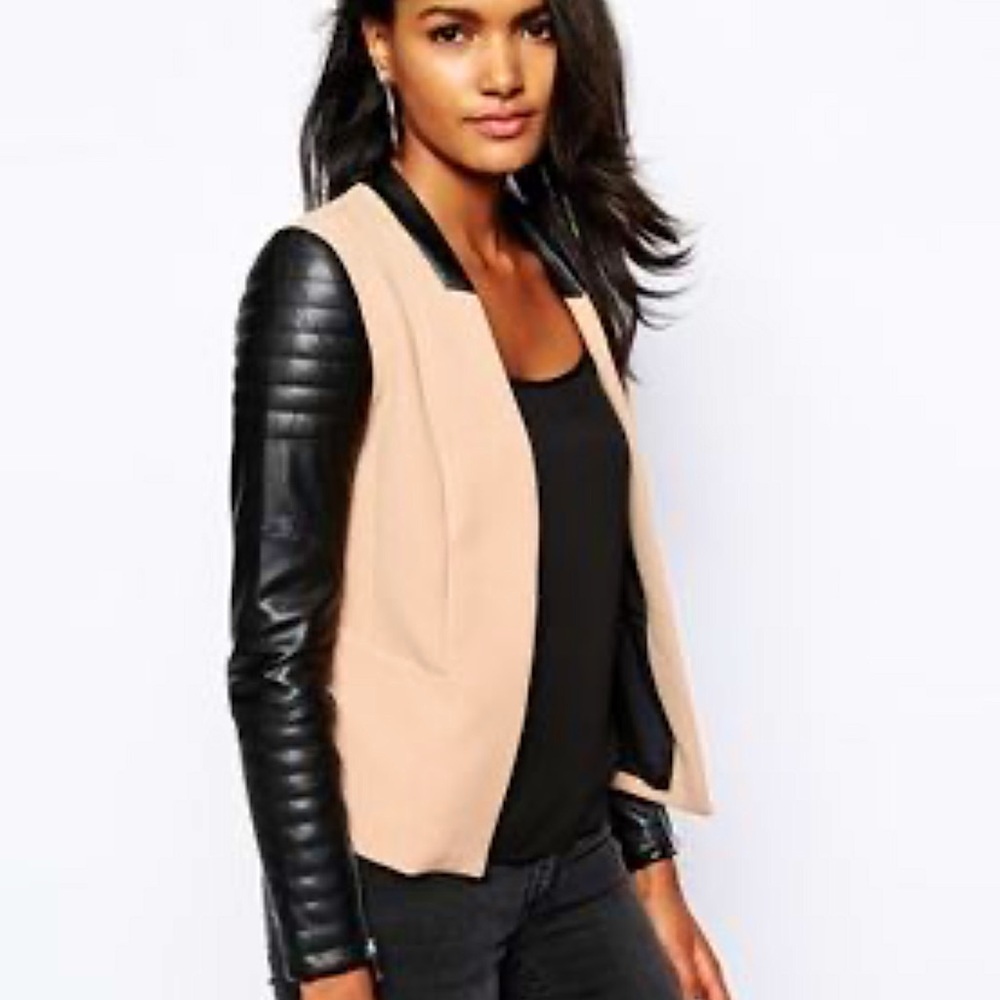 RIVER ISLAND: Cropped Jacket with Biker Aviator Sleeve